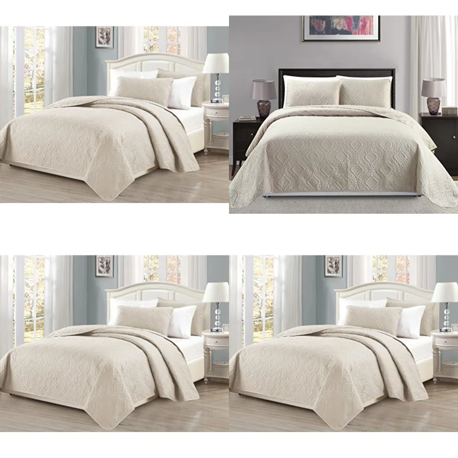 Mk Collection Size Over Size 100x106 3pc Diamond Bedspread Bed-Cover Embossed Solid New
Mk Collection Size Over Size 100x106 3pc Diamond Bedspread Bed-Cover Embossed Solid New