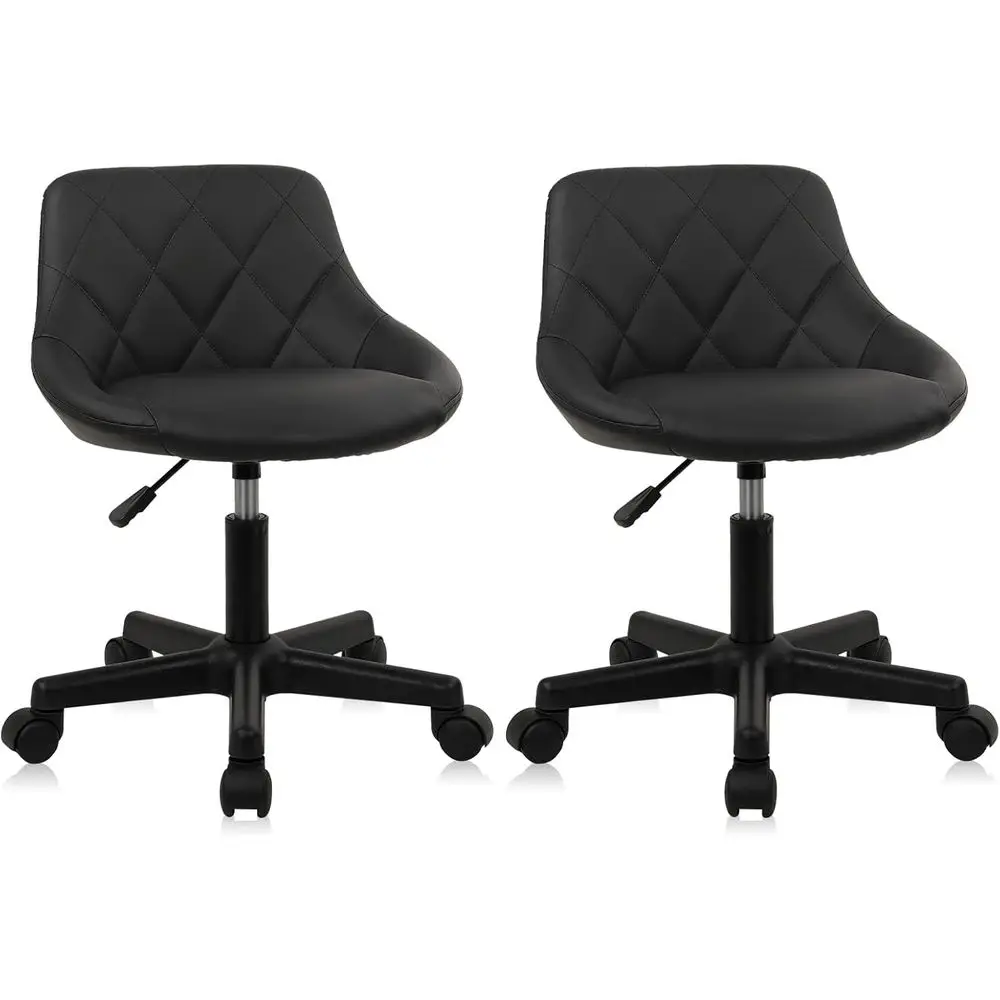 Ergonomic Adjustable Height Swivel Rolling Stool, PU Leather Vanity Chair for Desk, Makeup, and Spa, Black, 2 Pack
Ergonomic Adjustable Height Swivel Rolling Stool, PU Leather Vanity Chair for Desk, Makeup, and Spa, Black, 2 Pack