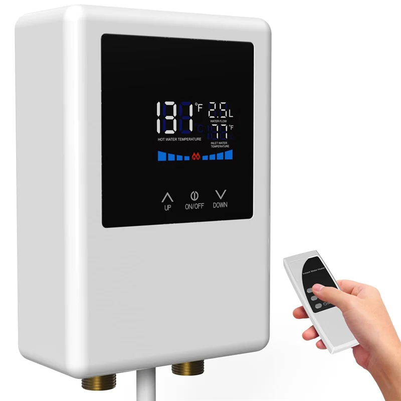 A66Z Water Heater Electric, 5500W Instant Hot Water Heater With Remote Control And LCD Touch Screen Water Heater
A66Z Water Heater Electric, 5500W Instant Hot Water Heater With Remote Control And LCD Touch Screen Water Heater