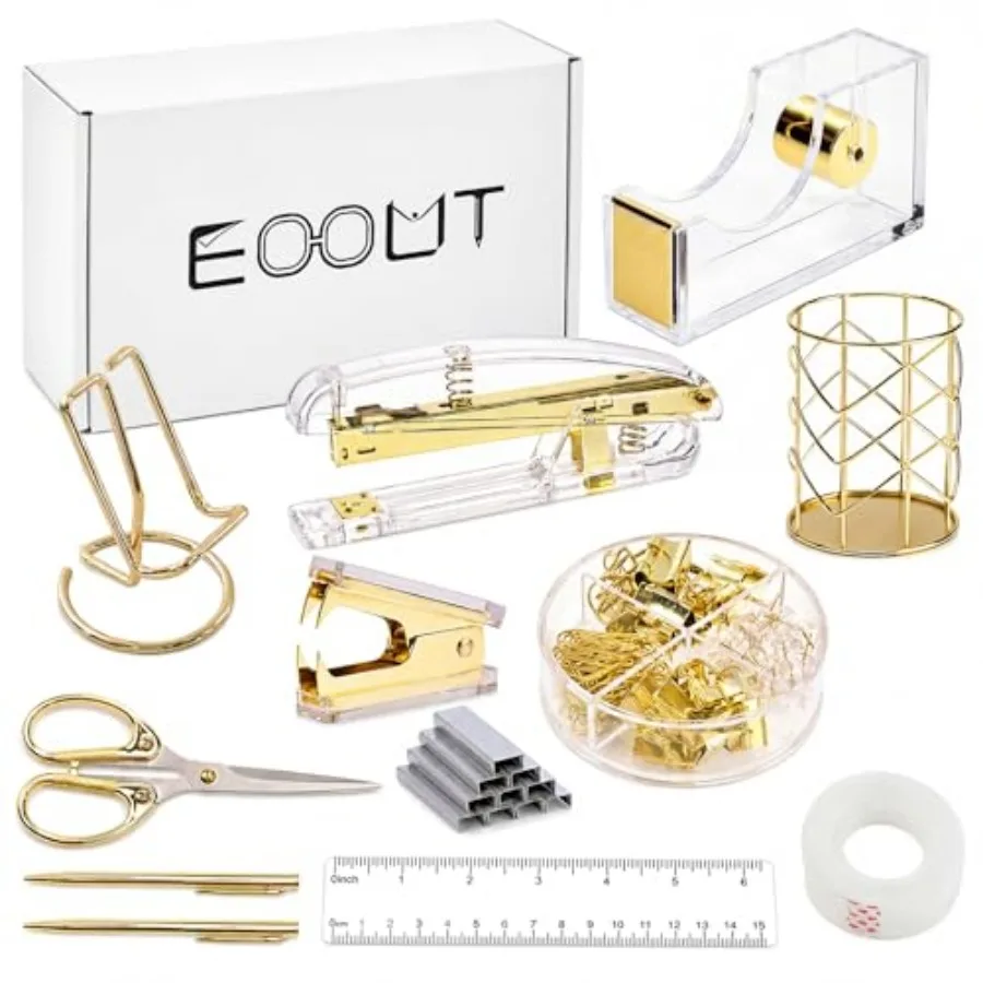 Office Supplies Set Desk Accessories, Acrylic Stapler Set Staple Remover, Phone Holder, Tape Holder, Pen Holder, 2 Ballpoint Pe
Office Supplies Set Desk Accessories, Acrylic Stapler Set Staple Remover, Phone Holder, Tape Holder, Pen Holder, 2 Ballpoint Pe