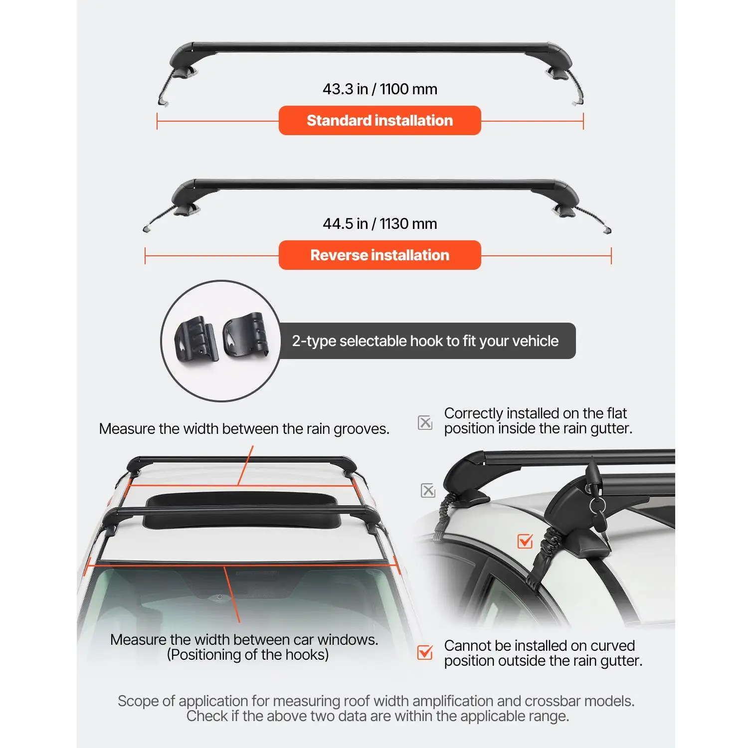 Roof Rack Cross Bars, Universal Fit for Naked Roofs Without Raised Rails/Flush Rail/Black Moldings, 165 LBS Capacity, Lockable Heavy Duty Aluminum Crossbar Racks Roof Rail Rooftop Luggage Canoe
Roof Rack Cross Bars, Universal Fit for Naked Roofs Without Raised Rails/Flush Rail/Black Moldings, 165 LBS Capacity, Lockable Heavy Duty Aluminum Crossbar Racks Roof Rail Rooftop Luggage Canoe