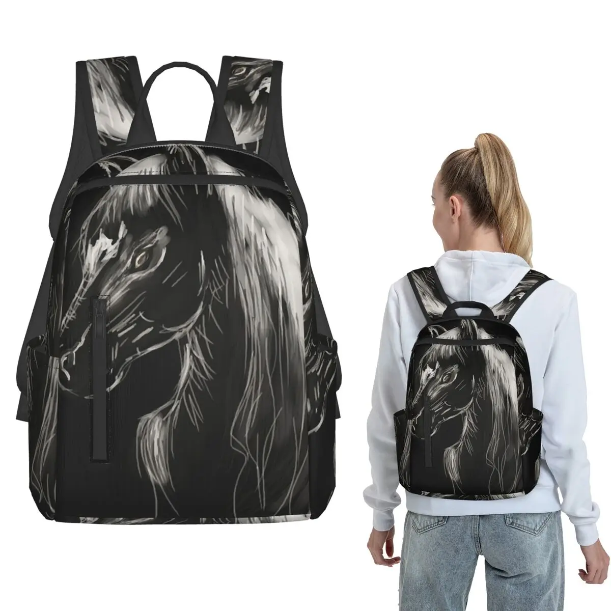 Black Horse Stallion Ran Out In Dark Backpack Large Capacity Children BookBag School Bag Shoulder Bags for Men Women
Black Horse Stallion Ran Out In Dark Backpack Large Capacity Children BookBag School Bag Shoulder Bags for Men Women