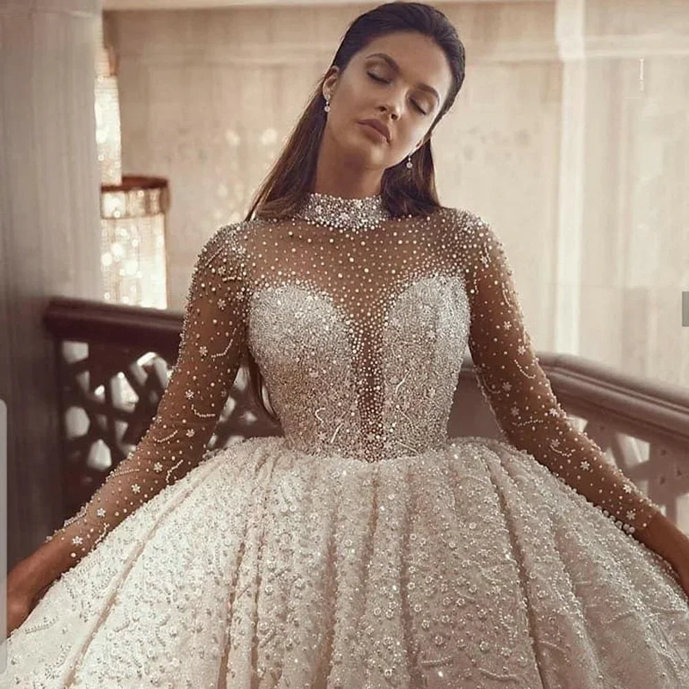 Vinca Sunny Customized Beading Long Sleeve Large Ball Gown Saudi Arabia Wedding Dresses Made Bridal Bride
Vinca Sunny Customized Beading Long Sleeve Large Ball Gown Saudi Arabia Wedding Dresses Made Bridal Bride