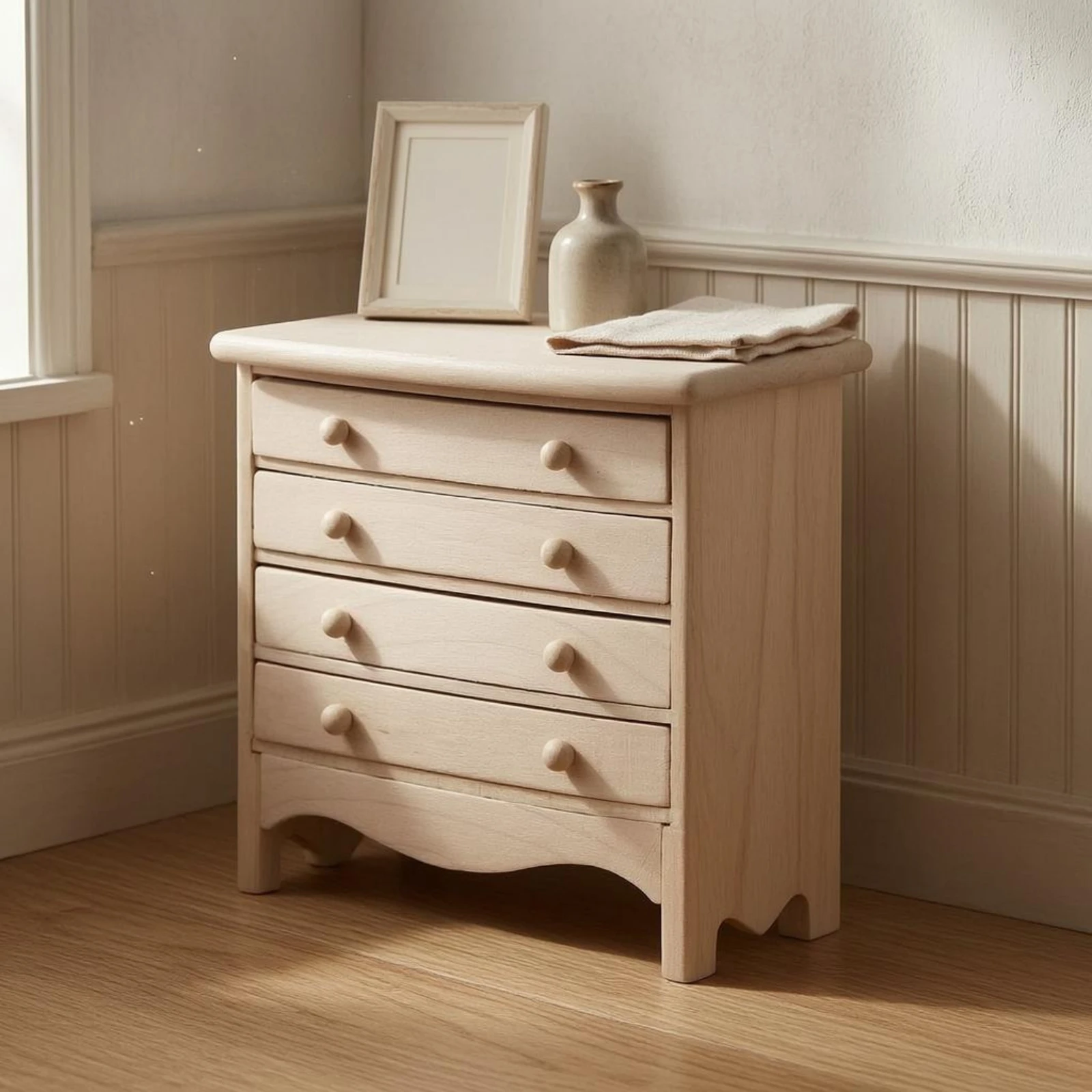 Dollhouse Drawer Cabinet Four Drawers 1:12 Scale Wooden Cabinet 1:12 Scale Dollhouse Furniture Unfinished Curved Apron
Dollhouse Drawer Cabinet Four Drawers 1:12 Scale Wooden Cabinet 1:12 Scale Dollhouse Furniture Unfinished Curved Apron
