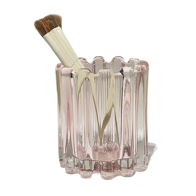 ~Makeup brush bucket eyebrow pen holder wavy edge striped decoration simple glass ornament desktop storage cylinder
~Makeup brush bucket eyebrow pen holder wavy edge striped decoration simple glass ornament desktop storage cylinder