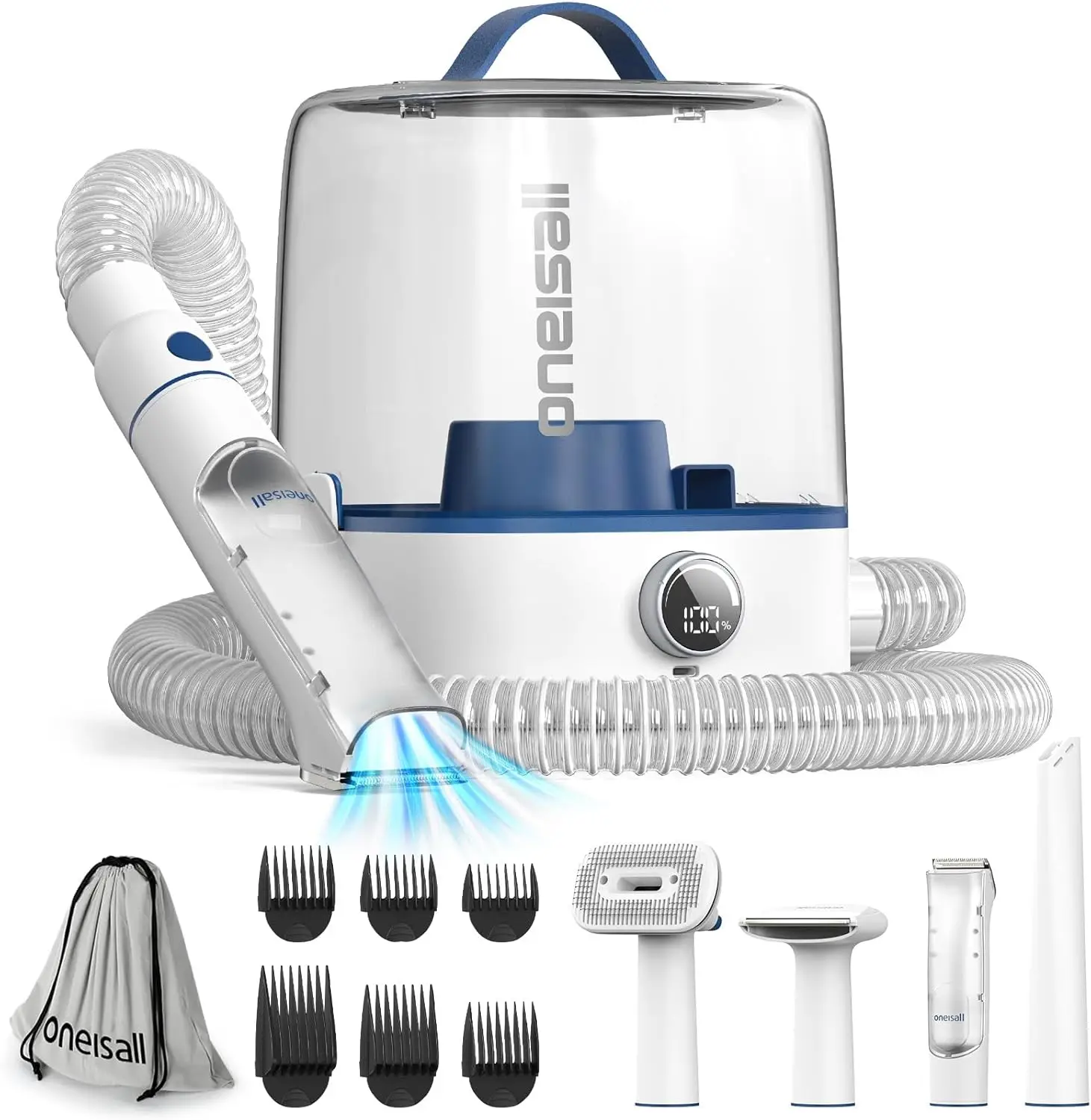 oneisall Cordless Dog Grooming Vacuum Kit, Dog Grooming Kit with 5100mAh & 11-in-1 Pet Tools, 3L Dust Cup, Low Noise for Sheddin
oneisall Cordless Dog Grooming Vacuum Kit, Dog Grooming Kit with 5100mAh & 11-in-1 Pet Tools, 3L Dust Cup, Low Noise for Sheddin
