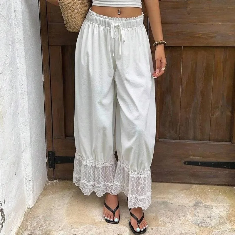 Bohemian Wide Leg Pants Neutral Style Casual Trousers for Women Spring Season Other Material 100% Harlan Pants Boho Fashion
Bohemian Wide Leg Pants Neutral Style Casual Trousers for Women Spring Season Other Material 100% Harlan Pants Boho Fashion