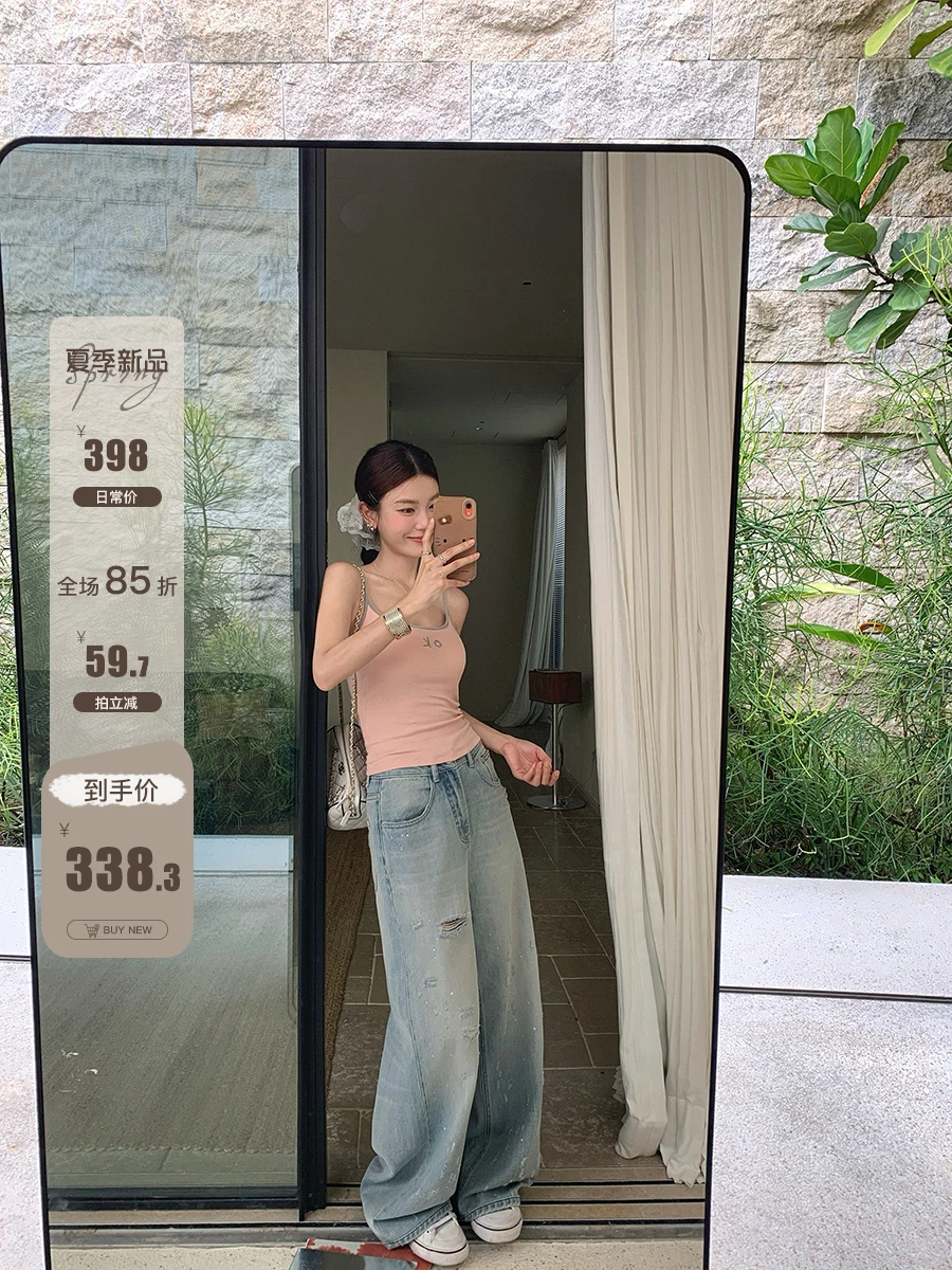 Джинсы Ibell Zhang ручной работы, с эффектом потертости, прямого кроя, винтажные, модные, женские, из премиального денима, лето 2025
Джинсы Ibell Zhang ручной работы, с эффектом потертости, прямого кроя, винтажные, модные, женские, из премиального денима, лето 2025