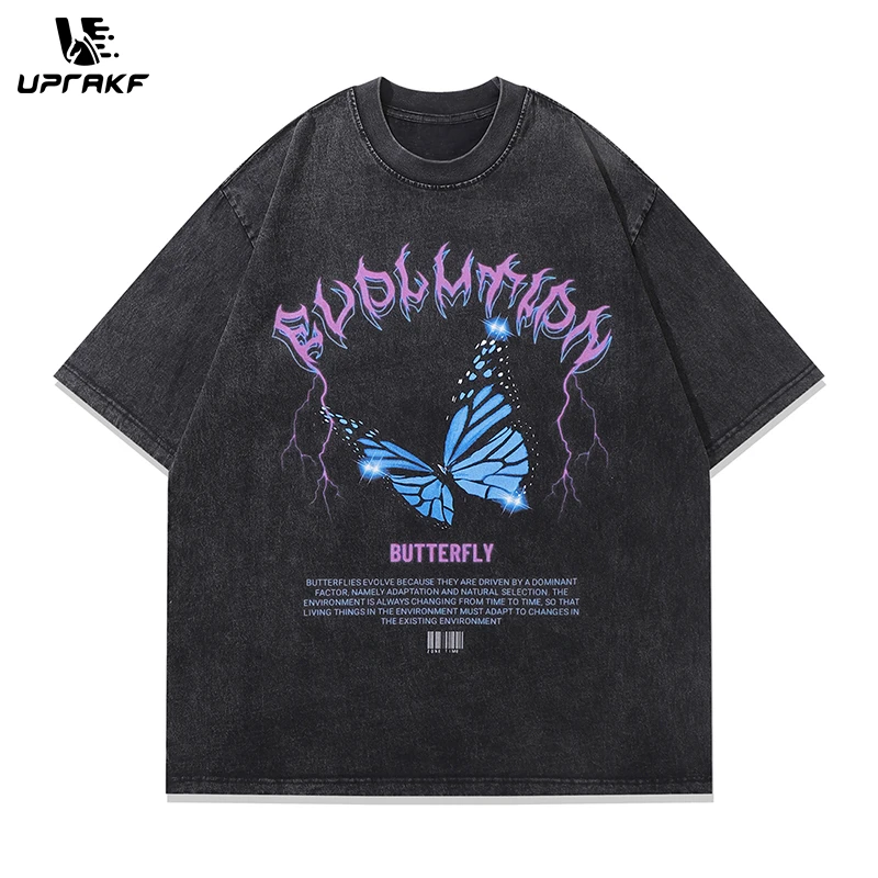 UPRAKF Streetwear T Shirts Vintage Cotton Washed Loose Butterfly Graphic Print Tee Short Sleeve Casual O Neck Summer Trendy
UPRAKF Streetwear T Shirts Vintage Cotton Washed Loose Butterfly Graphic Print Tee Short Sleeve Casual O Neck Summer Trendy