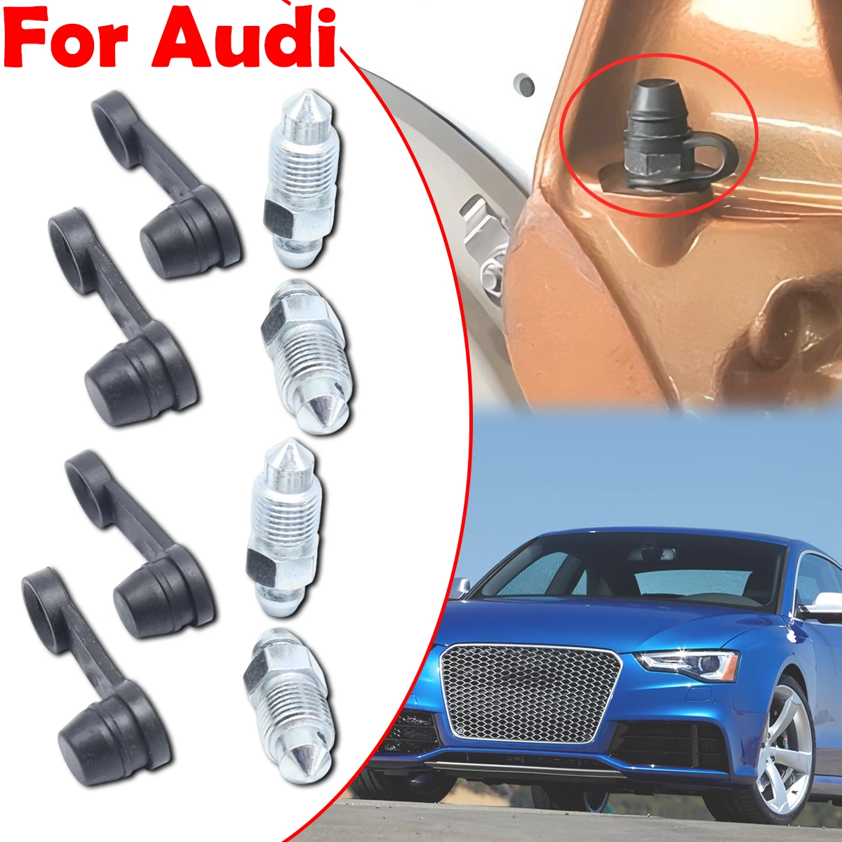 Car Rear Bleeder Valves and Rubber Dust Caps Left Right Caliper Bleed Nipple Screw Repair Kit For Audi RS5 8F 8T / R8 / Q7 4LB
Car Rear Bleeder Valves and Rubber Dust Caps Left Right Caliper Bleed Nipple Screw Repair Kit For Audi RS5 8F 8T / R8 / Q7 4LB