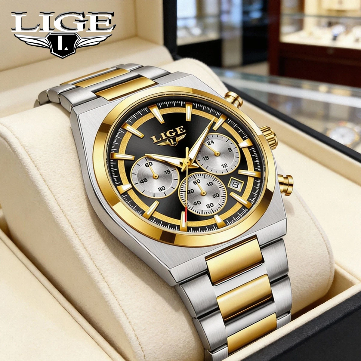 Мужские часы LIGE класса люкс, водонепроницаемые, светящиеся, модные, деловые, с фазами луны, кварцевые, Relogio Masculino, Reloj de hombre
Мужские часы LIGE класса люкс, водонепроницаемые, светящиеся, модные, деловые, с фазами луны, кварцевые, Relogio Masculino, Reloj de hombre