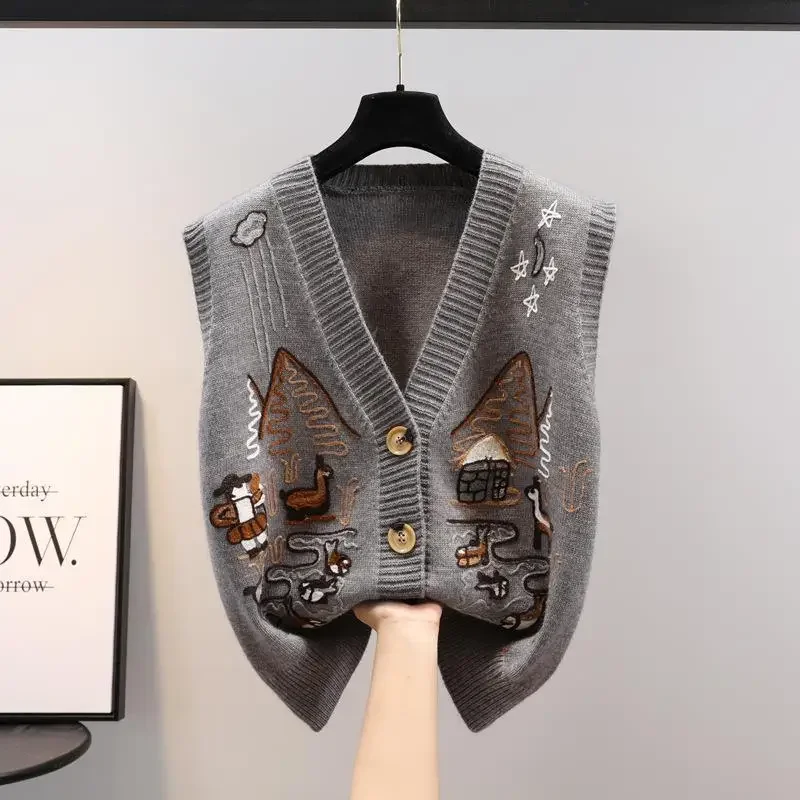 Pop Korean Fashion Vintage Women Cardigan Sweaters Vest Preppy Style Spring Autumn Loose Sleeveless V-neck Casual Knitted Coats
Pop Korean Fashion Vintage Women Cardigan Sweaters Vest Preppy Style Spring Autumn Loose Sleeveless V-neck Casual Knitted Coats