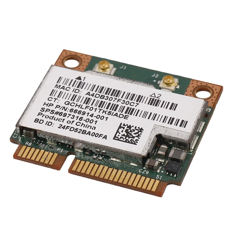 Двухдиапазонная Беспроводная мини-карта Pci-E, 2,4 МБ, 802.11A/B/G/N, Wi-Fi, Bluetooth 300, для Hp Bcm943228Hmb Sps 718451-001
Двухдиапазонная Беспроводная мини-карта Pci-E, 2,4 МБ, 802.11A/B/G/N, Wi-Fi, Bluetooth 300, для Hp Bcm943228Hmb Sps 718451-001