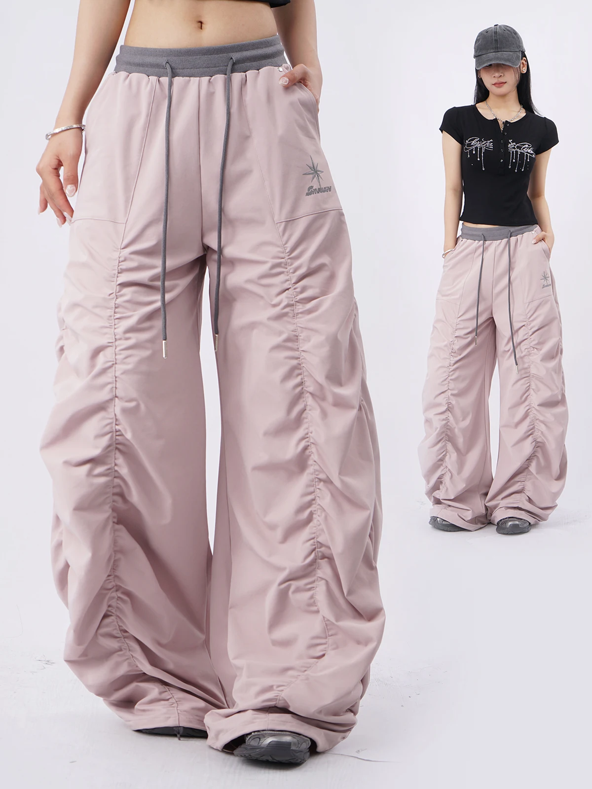 Quick Dry Work Trousers Women's Street Dance Jazz Casual Long Pants American Street Hot Girl Leisure Pants Folded Design
Quick Dry Work Trousers Women's Street Dance Jazz Casual Long Pants American Street Hot Girl Leisure Pants Folded Design