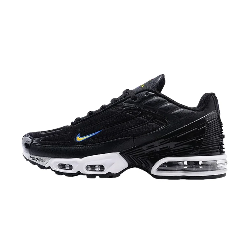 Мужские кроссовки Nike Air Max Plus 3, нескользящая и прочная ткань, синтетическая кожа, сетка, дышащие повседневные кроссовки GS, черный и синий
Мужские кроссовки Nike Air Max Plus 3, нескользящая и прочная ткань, синтетическая кожа, сетка, дышащие повседневные кроссовки GS, черный и синий