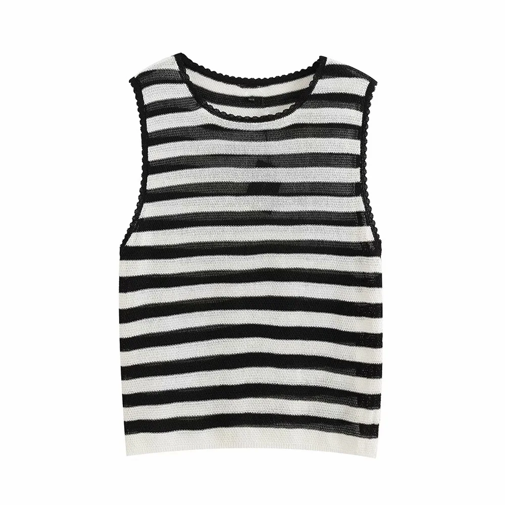 New summer 2025 European and American style women's sleeveless knitted classic vest top
New summer 2025 European and American style women's sleeveless knitted classic vest top
