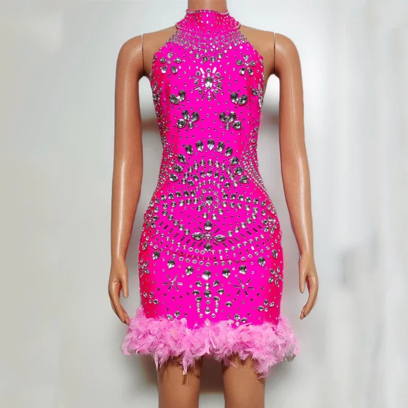 Pink Rhinestones Dress Women Party Jazz Dance Dresses Sexy Gogo Dancer Costumes Stage Festival Outfits
Pink Rhinestones Dress Women Party Jazz Dance Dresses Sexy Gogo Dancer Costumes Stage Festival Outfits