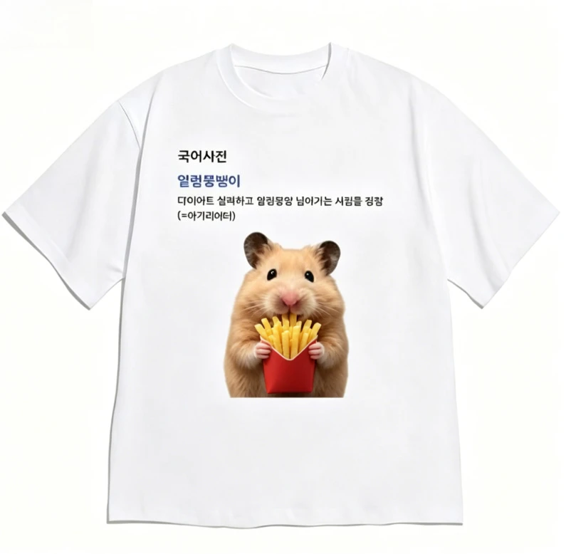 Funny Short Sleeve Hamster French Fries Print T-shirt White Casual Crew Neck Tee with Korean Foodie Dictionary Quote Fashion
Funny Short Sleeve Hamster French Fries Print T-shirt White Casual Crew Neck Tee with Korean Foodie Dictionary Quote Fashion