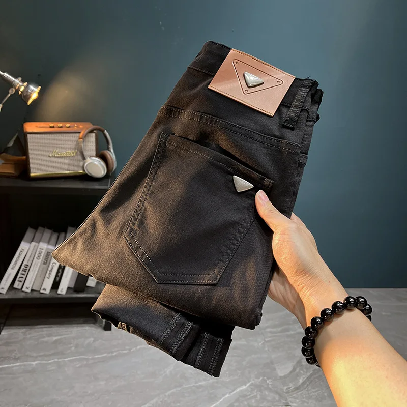 Pure black jeans men's high-end affordable luxury fashion stretch pencil pants trendy all-match casual slim fit skinny pants
Pure black jeans men's high-end affordable luxury fashion stretch pencil pants trendy all-match casual slim fit skinny pants