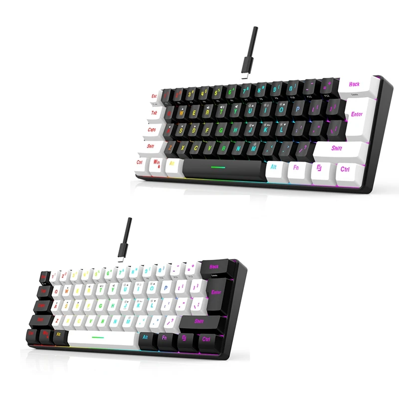 USB Wired Keyboard For Laptop Office Business Desktop Home 61Keys RGB Backlit Computer/MAC Game Keyboards
USB Wired Keyboard For Laptop Office Business Desktop Home 61Keys RGB Backlit Computer/MAC Game Keyboards