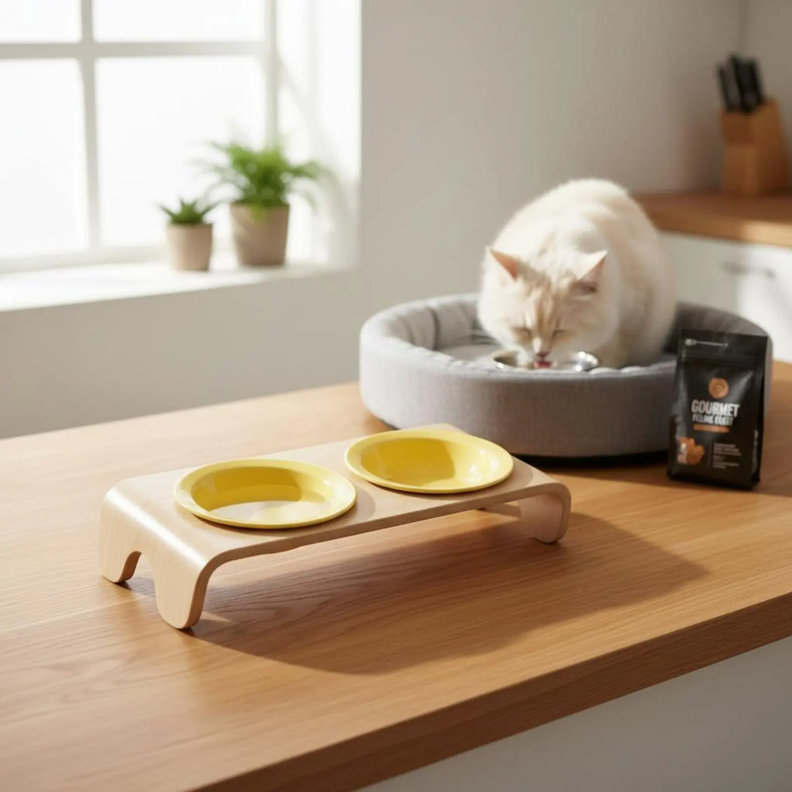 Raised Double Pet Bowl Easy to Clean Wooden Pet Bowl Stand Stable Dishwasher Safe
Raised Double Pet Bowl Easy to Clean Wooden Pet Bowl Stand Stable Dishwasher Safe