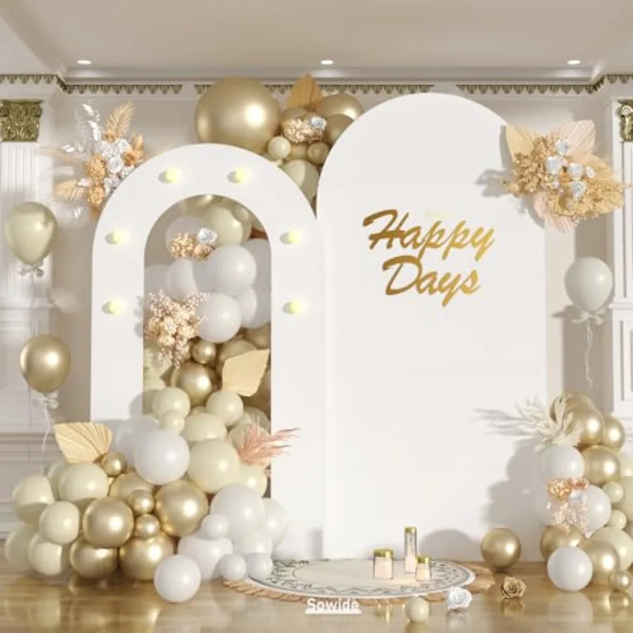 White Arch Backdrop Stand with Lights, Balloon Arch Frame, Foam Board Arch for Graduation, Birthday, Wedding, Baby Shower Party
White Arch Backdrop Stand with Lights, Balloon Arch Frame, Foam Board Arch for Graduation, Birthday, Wedding, Baby Shower Party
