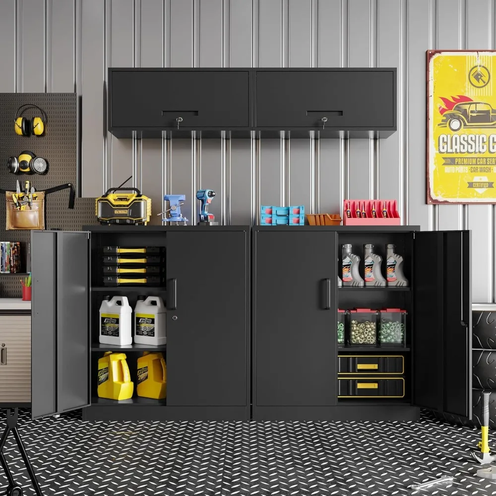 Metal Storage Cabinet with Lockable Steel Doors, Large Capacity, 2 Adjustable Shelves for Home, Office
Metal Storage Cabinet with Lockable Steel Doors, Large Capacity, 2 Adjustable Shelves for Home, Office
