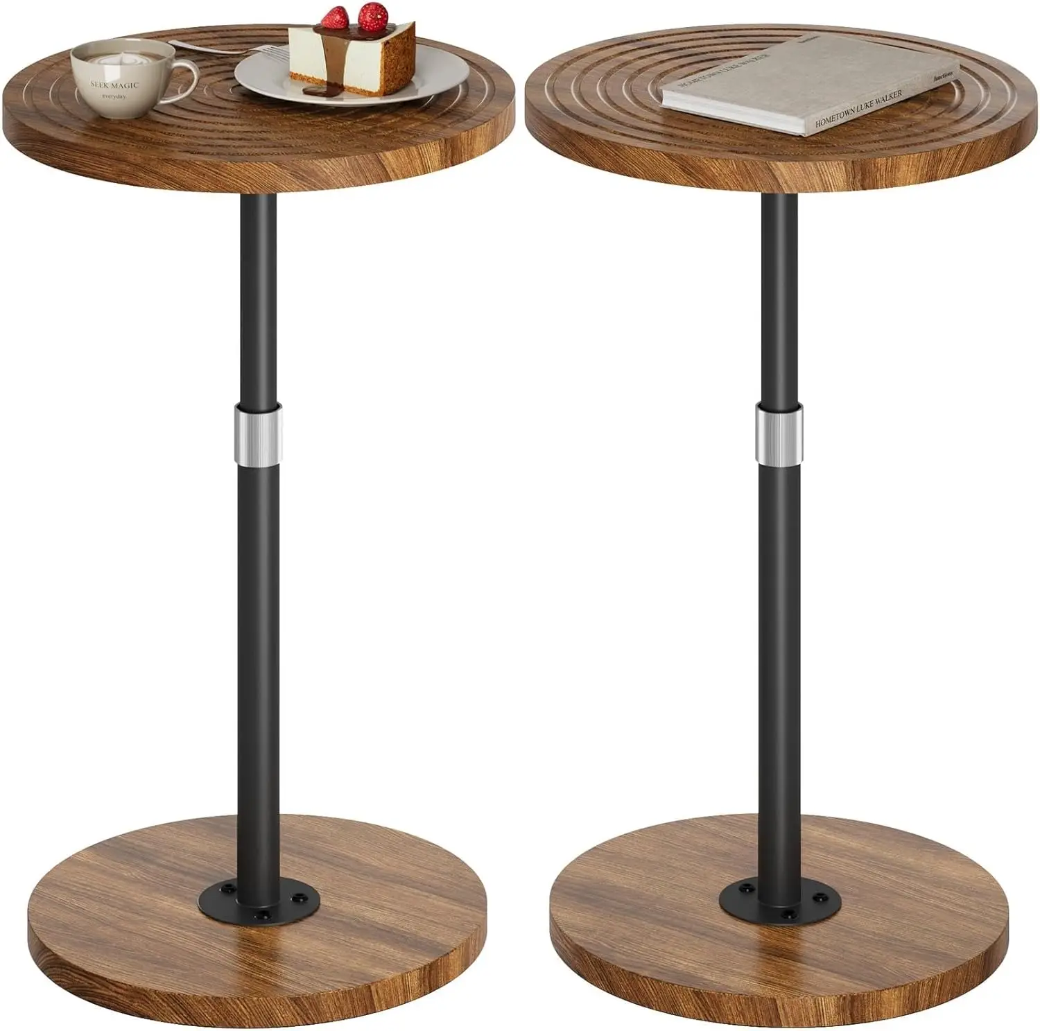 Round Side Table Set of 2, Adjustable-Height Drink Table, Pedestal Martini Stand, Cocktail Accent Nightstand
Round Side Table Set of 2, Adjustable-Height Drink Table, Pedestal Martini Stand, Cocktail Accent Nightstand