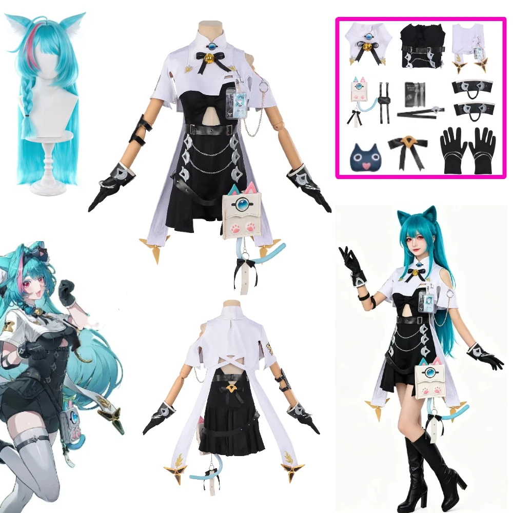 Neverness To Everness Mint Cat Girl Cosplay Costume Combat Uniform Wig Ears Badge Full Set Women Halloween Role Play Outfit
Neverness To Everness Mint Cat Girl Cosplay Costume Combat Uniform Wig Ears Badge Full Set Women Halloween Role Play Outfit