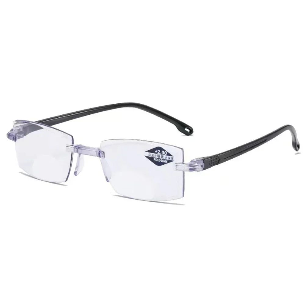 New Men Women Rimless Reading Glasses Anti Blue Light Bifocal Far Near Magnification Eyewear Presbyopic Glasses 100-400
New Men Women Rimless Reading Glasses Anti Blue Light Bifocal Far Near Magnification Eyewear Presbyopic Glasses 100-400