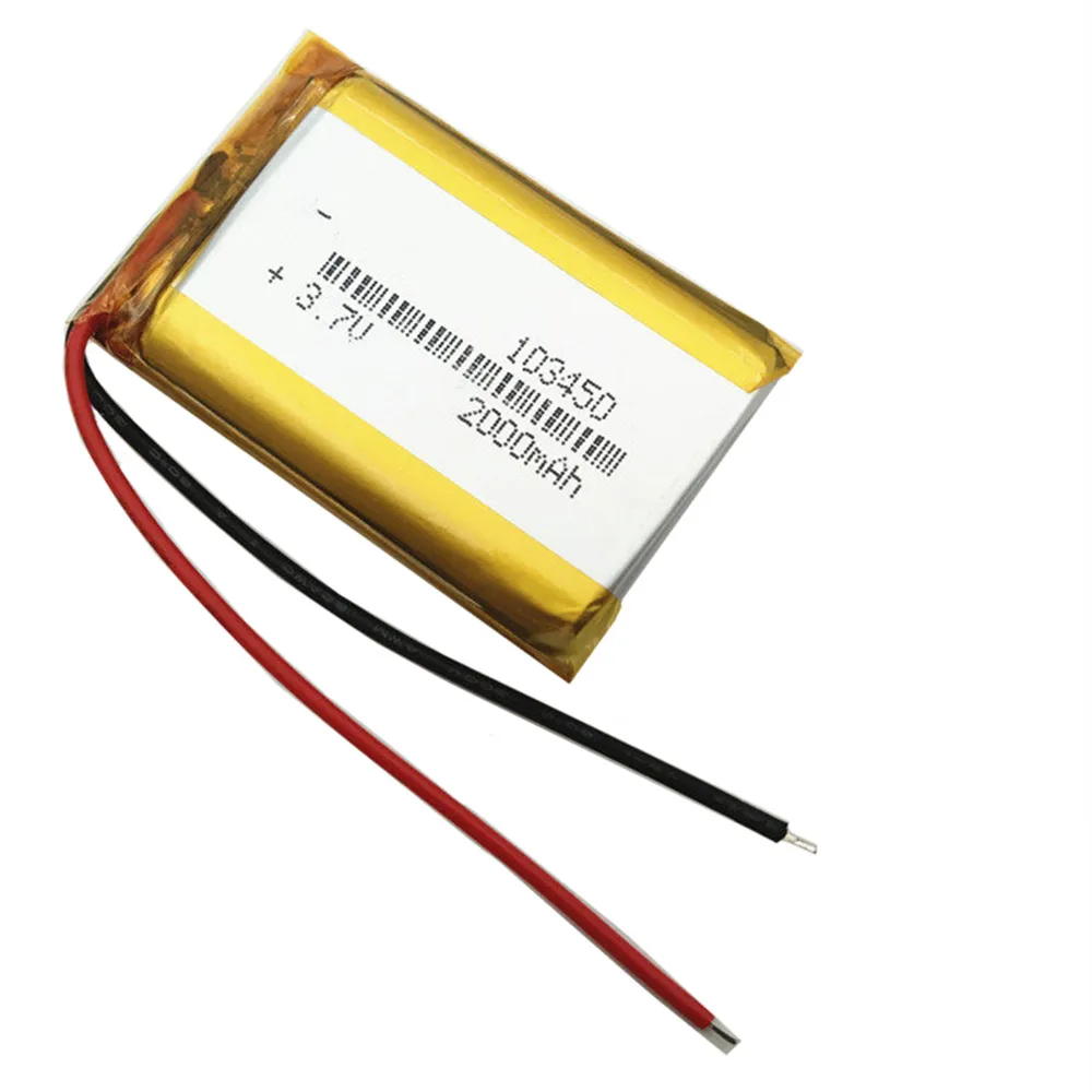 1-10pcs 3.7V 2000mAh 103450 Lithium Polymer LiPo Rechargeable Battery For PS4 Camera GPS Navigator MP5 Bluetooth Headset Speaker
1-10pcs 3.7V 2000mAh 103450 Lithium Polymer LiPo Rechargeable Battery For PS4 Camera GPS Navigator MP5 Bluetooth Headset Speaker