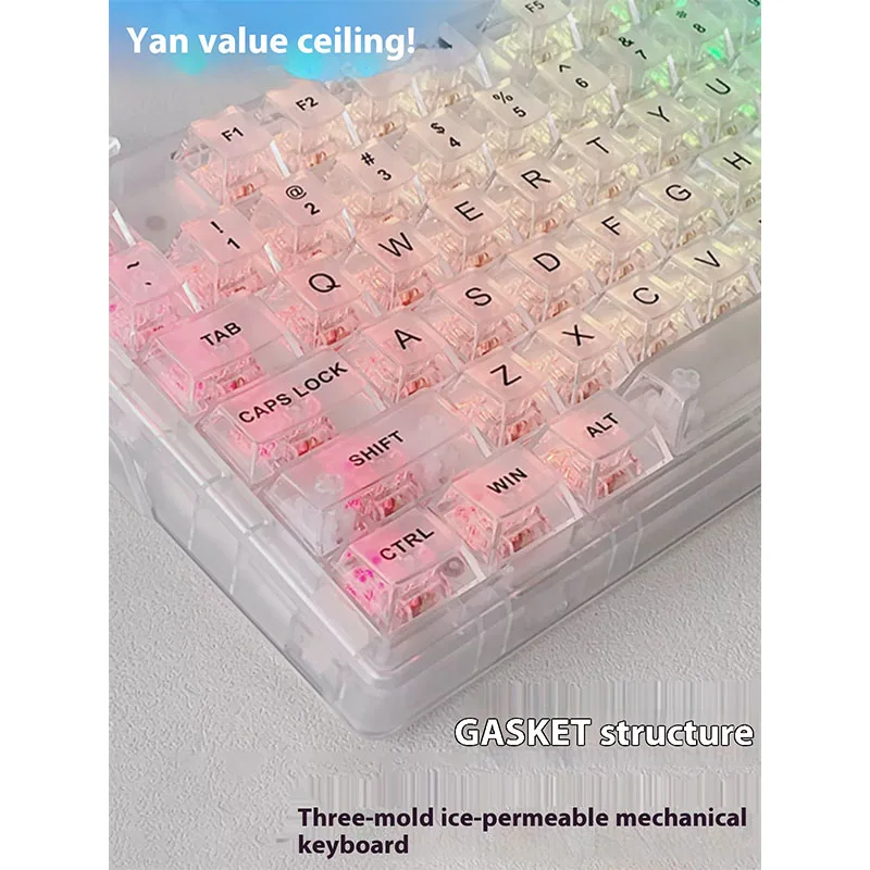 X87 Wireless Mechanical Keyboard Crystal Transparent Rgb Bluetooth The Third Mock Examination Hot Plug Office High Appearance
X87 Wireless Mechanical Keyboard Crystal Transparent Rgb Bluetooth The Third Mock Examination Hot Plug Office High Appearance