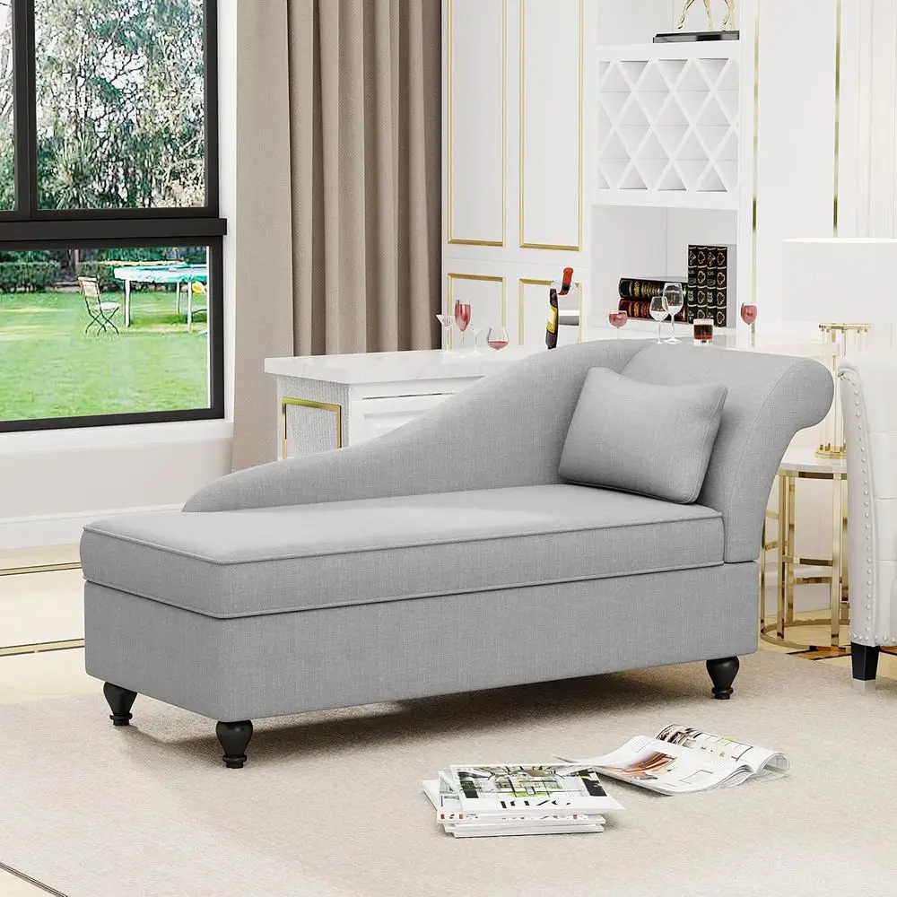 Indoor Fabric Chaise Lounge with Storage, Sleeper Sofa for Living Room or Bedroom, Right Arm, 48L x 24W x 17H
Indoor Fabric Chaise Lounge with Storage, Sleeper Sofa for Living Room or Bedroom, Right Arm, 48L x 24W x 17H