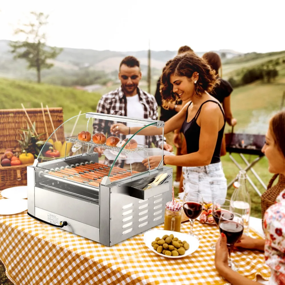 30 Hot Dog 11 Roller Bun Warmer Grill Cooker Machine Electric w/Cover 2000W
30 Hot Dog 11 Roller Bun Warmer Grill Cooker Machine Electric w/Cover 2000W