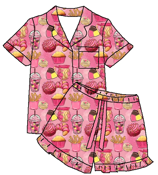 French fries and other food hot air balloon print short-sleeved shorts pocket set girls' set milk silk custom wholesale
French fries and other food hot air balloon print short-sleeved shorts pocket set girls' set milk silk custom wholesale