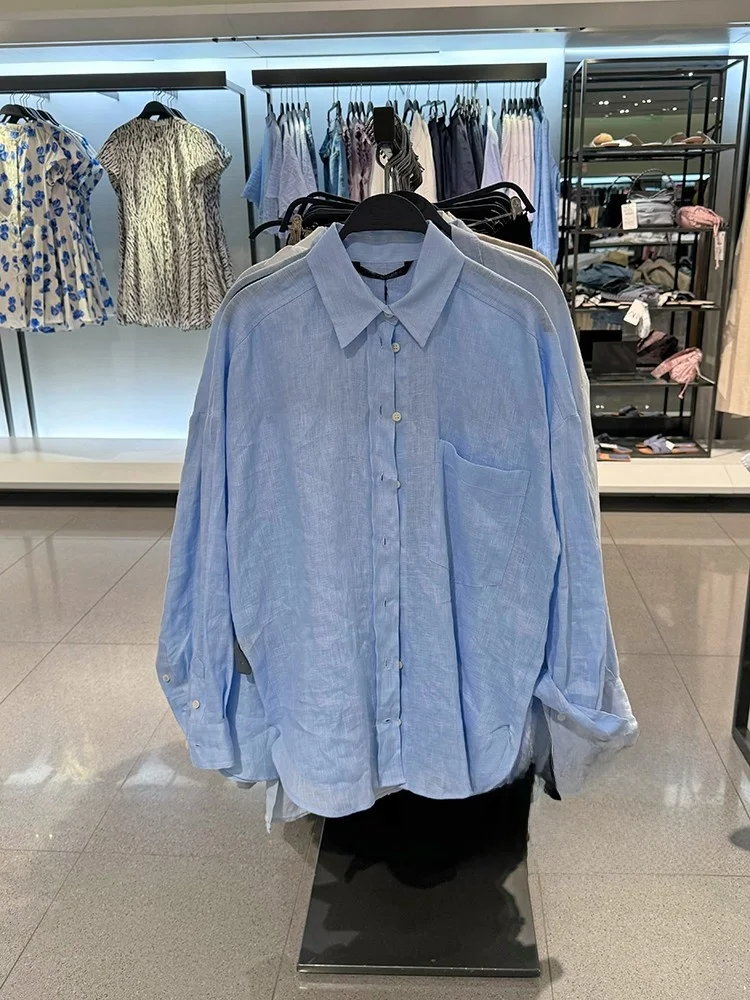 Summer New Women's Loose Long Sleeve Shirt Versatile Simple Style Linen Blend Casual Fashion Classic Flip Collar Pure Color
Summer New Women's Loose Long Sleeve Shirt Versatile Simple Style Linen Blend Casual Fashion Classic Flip Collar Pure Color