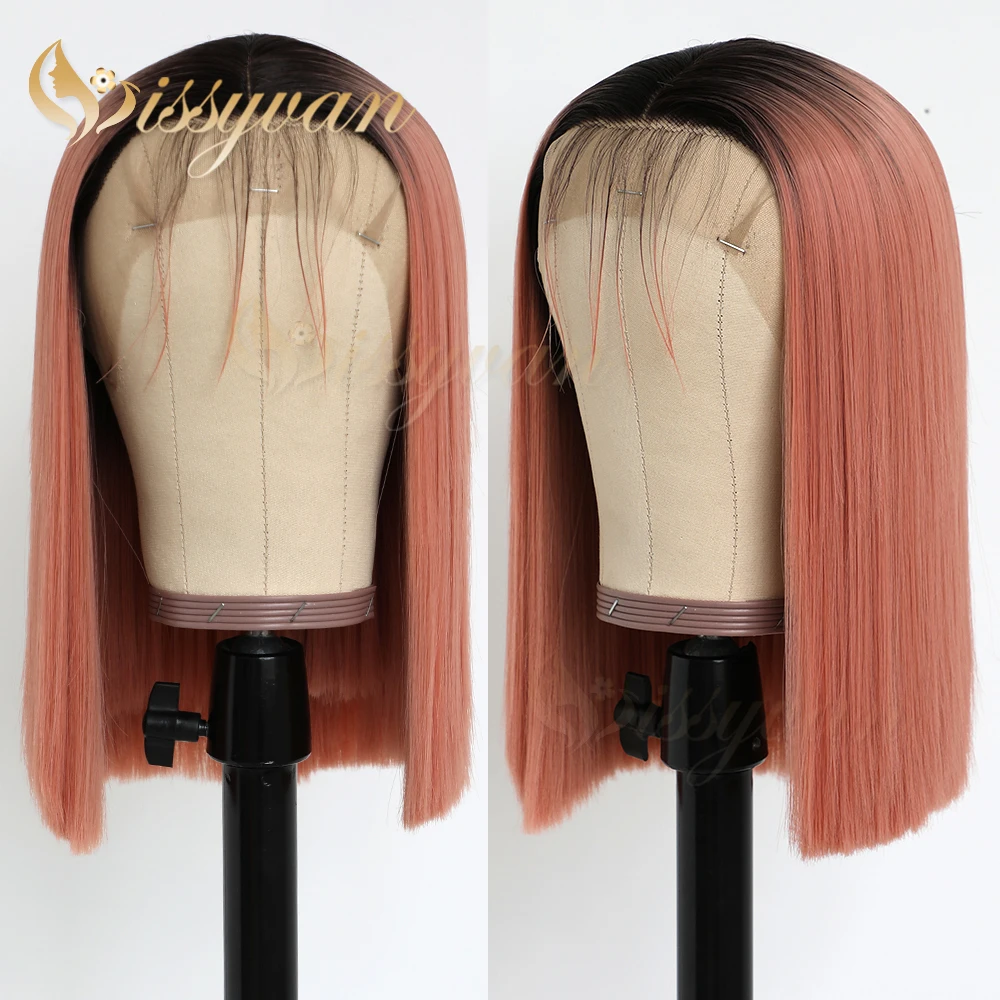 Missyvan Pink Ombre Color Short Bob hair Synthetic Lace Front Wigs Glueless Heat Resistant Synthetic Wigs for Black Women
Missyvan Pink Ombre Color Short Bob hair Synthetic Lace Front Wigs Glueless Heat Resistant Synthetic Wigs for Black Women