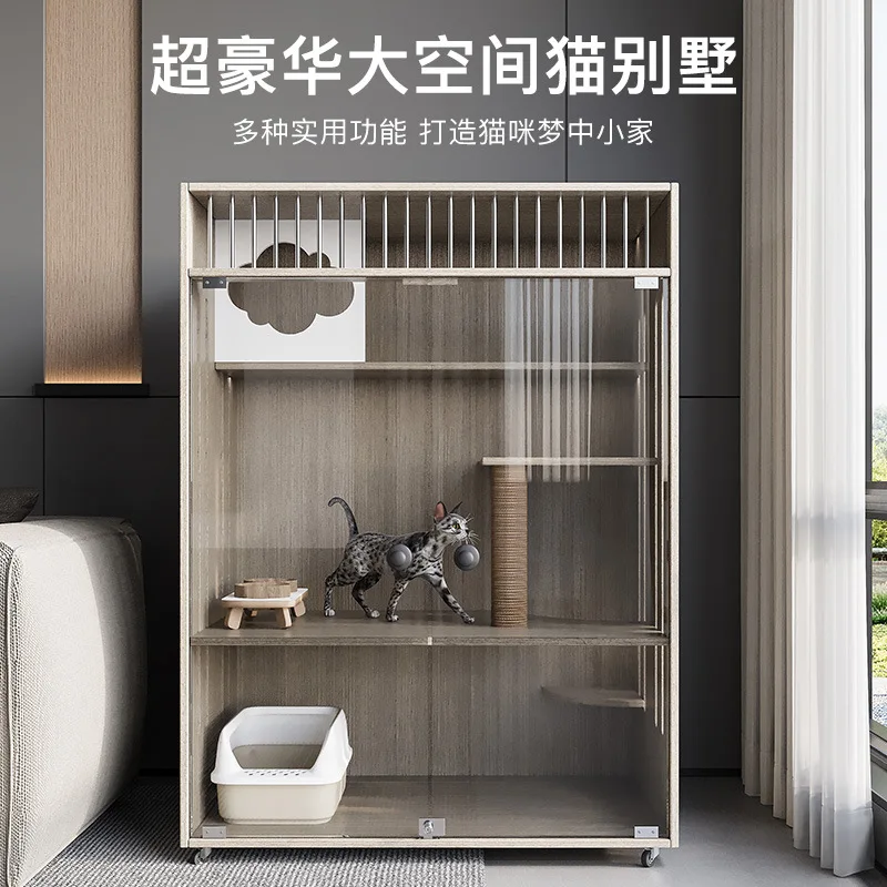 Cat villa solid wood cat nest super large own space cat cage double-decker
Cat villa solid wood cat nest super large own space cat cage double-decker