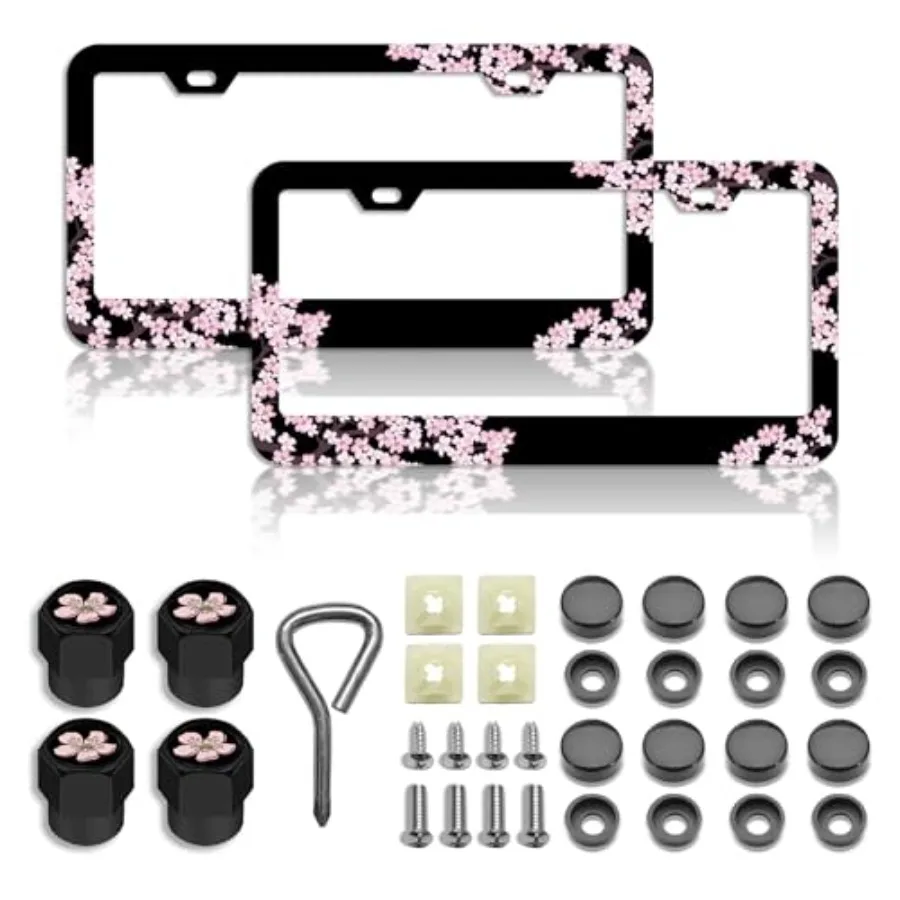 Cherry Blossoms License Plate Frame Premium Pink Flowers Steel License Plate Holder Compatible All Vehicle License Plate Tag Co
Cherry Blossoms License Plate Frame Premium Pink Flowers Steel License Plate Holder Compatible All Vehicle License Plate Tag Co