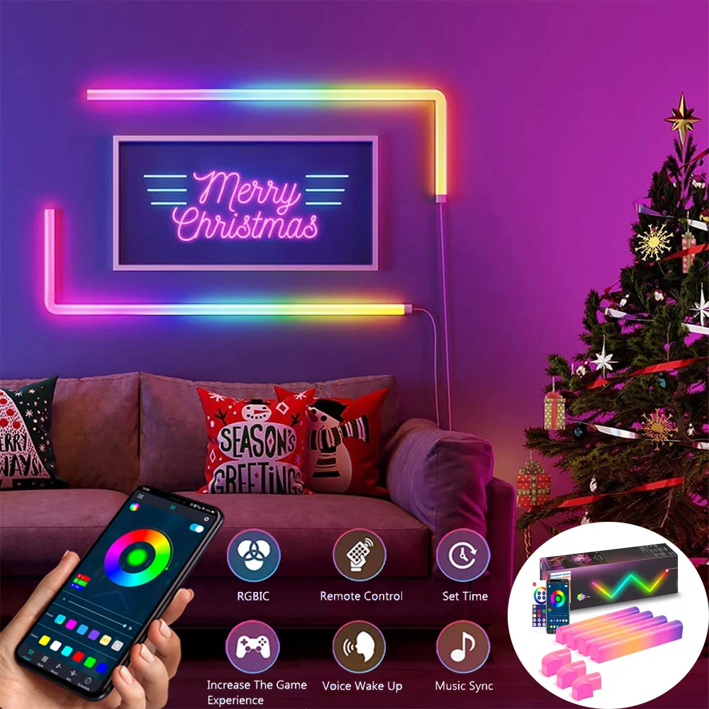 7Pcs RGBIC LED Light Bar Smart Bluetooth APP Control Music Sync TV Backlight DIY Light Strip Game Living Room Bedroom Decoration
7Pcs RGBIC LED Light Bar Smart Bluetooth APP Control Music Sync TV Backlight DIY Light Strip Game Living Room Bedroom Decoration