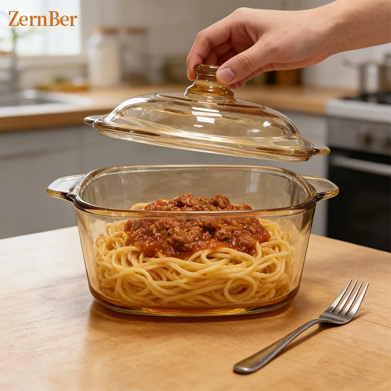 1/2/4pcs Premium Amber-Tinted High-Borosilicate Glass Pot with Lid 33.81oz Thermal Shock Resistant Multi-functional Suitable for Stovetop Oven Microwave Freezer Dishwasher Ideal for Simmering Soups Stewing Dishes Roasting Meats Essential
1/2/4pcs Premium Amber-Tinted High-Borosilicate Glass Pot with Lid 33.81oz Thermal Shock Resistant Multi-functional Suitable for Stovetop Oven Microwave Freezer Dishwasher Ideal for Simmering Soups Stewing Dishes Roasting Meats Essential