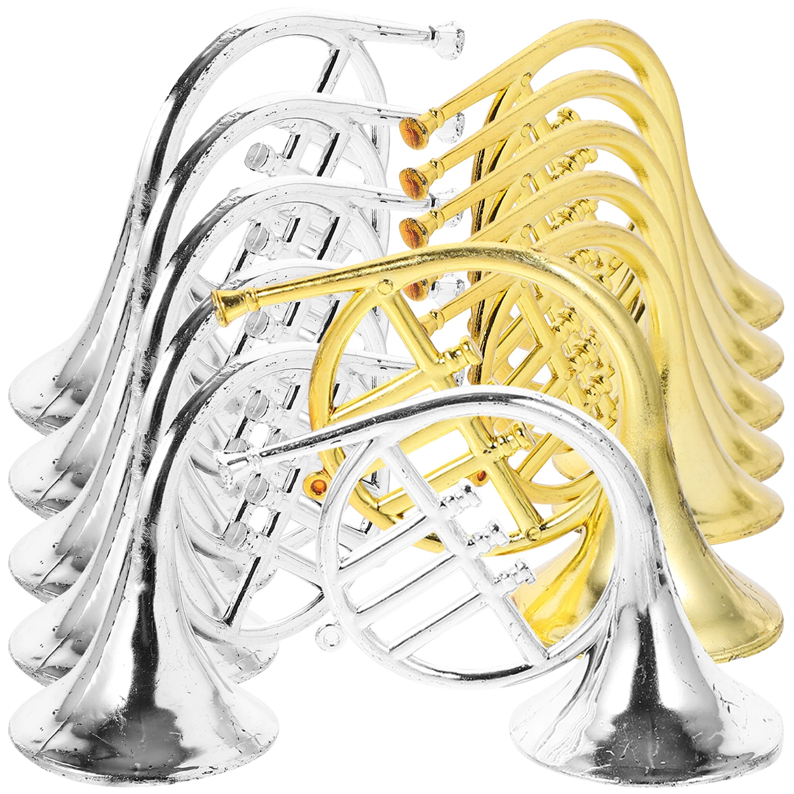12pcs Mini French Horn Ornaments Simulated Plastic Instruments Hanging Decor Christmas Tree Pendant Smooth Surface Lightweight
12pcs Mini French Horn Ornaments Simulated Plastic Instruments Hanging Decor Christmas Tree Pendant Smooth Surface Lightweight