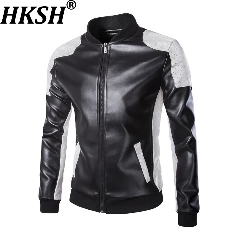 HKSH Spring Autumn New Men Tide Stand Collar Patchwork Color Block PU Leather Jacket Trendy Chic Design Niche Slim Coats HK18832
HKSH Spring Autumn New Men Tide Stand Collar Patchwork Color Block PU Leather Jacket Trendy Chic Design Niche Slim Coats HK18832