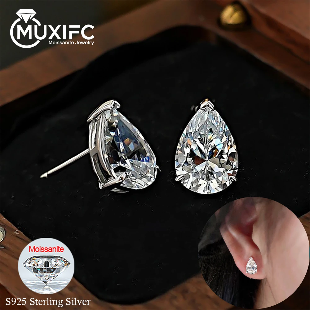 MUXIFC Pear Cut Moissanite Stud Earrings for Women 1/2/4 Ct Waterdrop Lab Diamond Wedding Ear Studs S925 Sterling Silver Jewelry
MUXIFC Pear Cut Moissanite Stud Earrings for Women 1/2/4 Ct Waterdrop Lab Diamond Wedding Ear Studs S925 Sterling Silver Jewelry