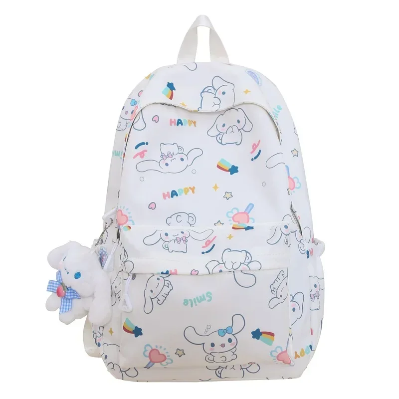 Kawaii Cinnamoroll Nylon Fabric School Backpack for College Student Women with Doll Pendant Large Capacity Cartoon Printing
Kawaii Cinnamoroll Nylon Fabric School Backpack for College Student Women with Doll Pendant Large Capacity Cartoon Printing
