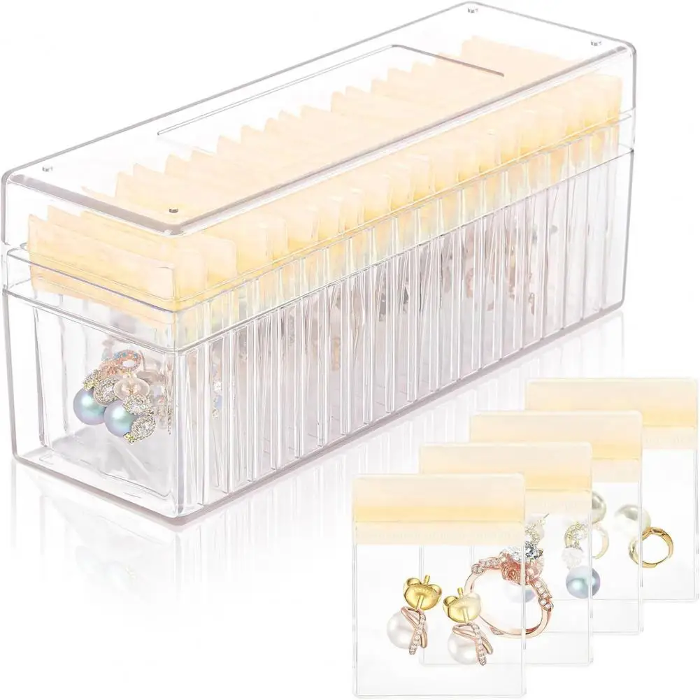 View Jewelry Box Elegant Jewelry Storage Box Organizer with Transparent Pvc Bags Dustproof Design Anti-oxidizing for Rings
View Jewelry Box Elegant Jewelry Storage Box Organizer with Transparent Pvc Bags Dustproof Design Anti-oxidizing for Rings