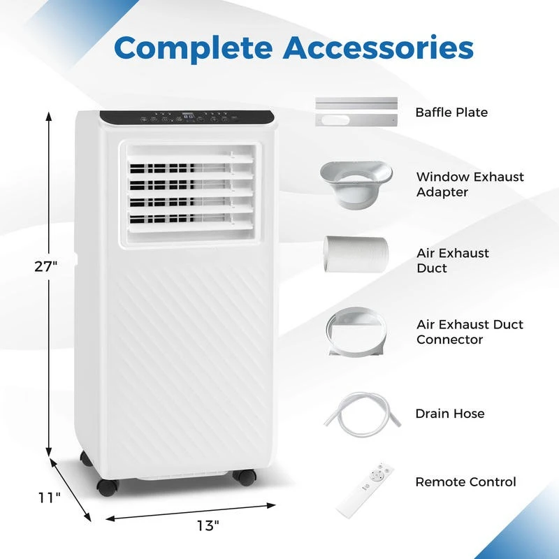 10000 BTU Portable Air Conditioner 3 in 1 Floor AC Unit with Fan and Dehumidifier
10000 BTU Portable Air Conditioner 3 in 1 Floor AC Unit with Fan and Dehumidifier