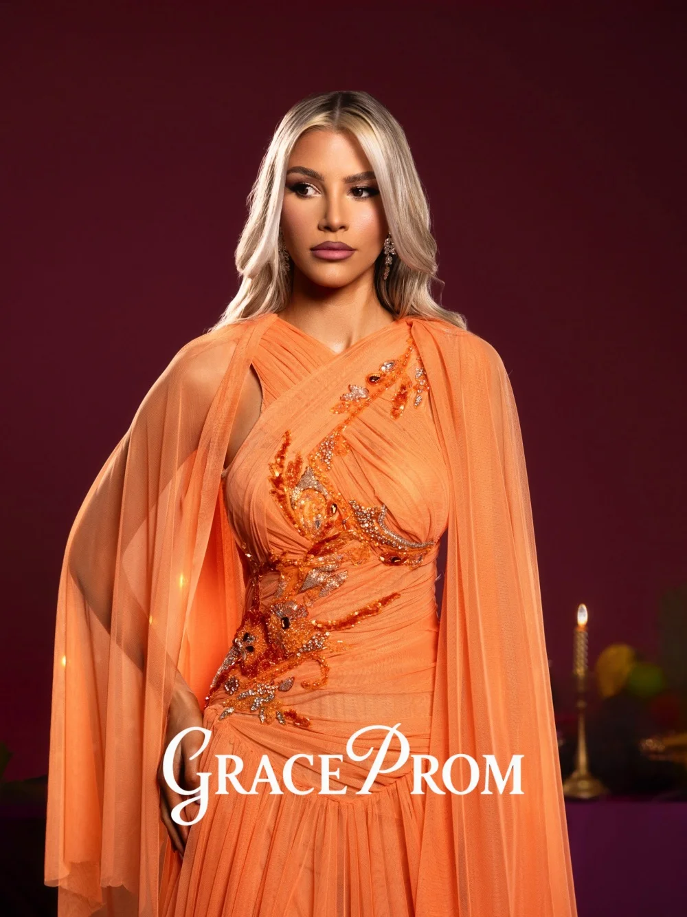 GraceProm Cape Sleeve Evening Dress 2026 Glittering Beaded Carpet Gown Charming A-Line Floor-Length Party Gown فساتين سه
GraceProm Cape Sleeve Evening Dress 2026 Glittering Beaded Carpet Gown Charming A-Line Floor-Length Party Gown فساتين سه