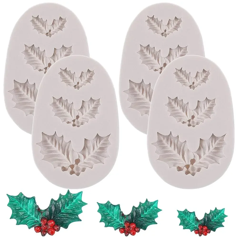 4 Pieces Christmas Holly Leaves Silicone Mold Leaf Shaped Fondant Mold Chocolate Dessert Molds for Baking Chocolate Candy Sug
4 Pieces Christmas Holly Leaves Silicone Mold Leaf Shaped Fondant Mold Chocolate Dessert Molds for Baking Chocolate Candy Sug