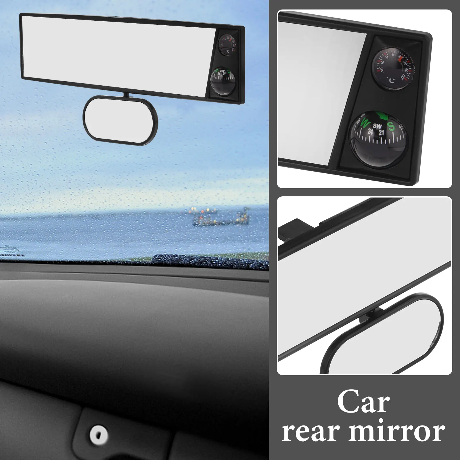 Car Rearview Mirror Clip on Universal Adjustable Interior Rear View Mirror Large Field of View Convex Design for Driving Safety 
Car Rearview Mirror Clip on Universal Adjustable Interior Rear View Mirror Large Field of View Convex Design for Driving Safety